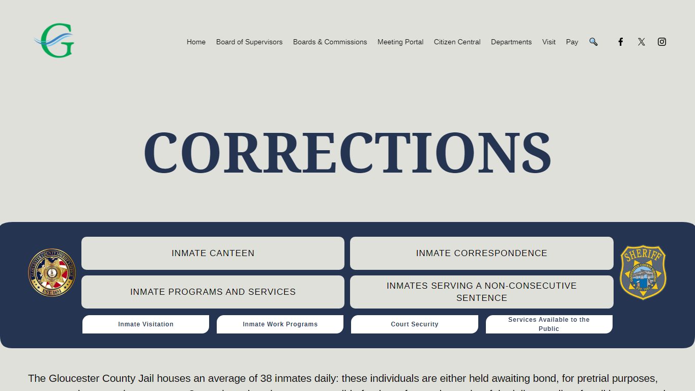 Corrections — Gloucester County, VA